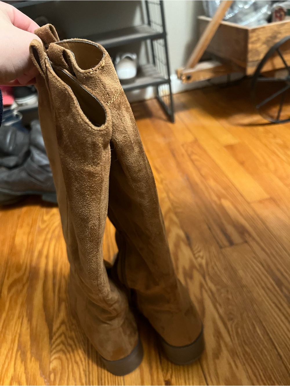 Women’s Tall Suede Pull-On Boots in Brown
